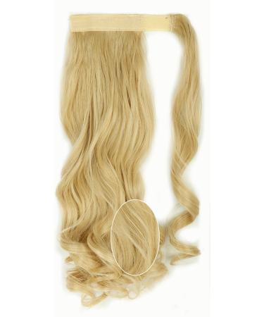Real Hair Clip In Ponytail Extension - Golden Mix Bleach Blonde Wavy Pferdeschwanz Hair Piece (17 inches) - Buy Online on GoSupps.com