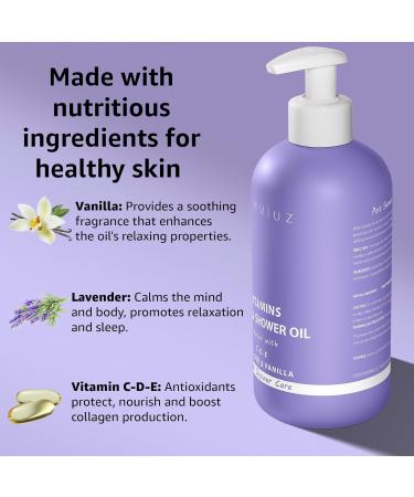 Vitamin In-Shower Body Conditioner | Soft Skin Moisturizer 2-in-1 Bath & Shower Oil | Non-Greasy Lavender Vanilla | Nourishing Self-Care Spa Gift - Buy Online on GoSupps.com