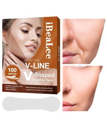 XIAOXIAOYU V Shaped Invisible Tape Face Lift Tape Invisible for Double Chin Breathable Ultra-thin Invisible High Elasticity V Shaped Instant Face Lift Sticker Secret Make Up Stickers for