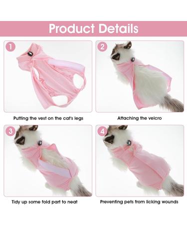 Cobee Professional Recovery Suit for Cats | Abdominal Wound & Skin Disease Support | Surgery Recovery Gear | Size S Pink | E-Collar Alternative for Dogs & Kittens - Buy Online on GoSupps.com