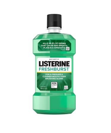 Listerine Freshburst Antiseptic Mouthwash for Bad Breath  Kills 99% of Germs That Cause Bad Breath & Fight Plaque & Gingivitis  ADA Accepted Mouthwash  Spearmint  8.5 Fl. Oz (250 mL) Fresh Burst 8.5 Fl Oz (Pack of 1)