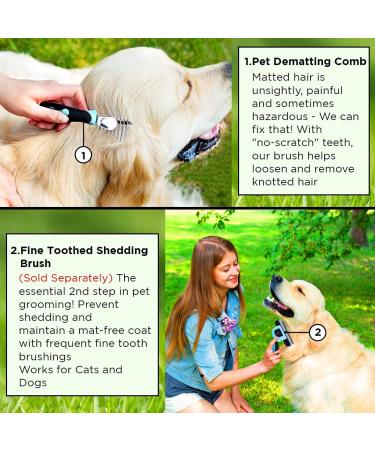 SunGrow Poodle Dog & Bunny Comb - Dematting and Detangler Brush for Long Hair Cats and Rabbits - Buy Online on GoSupps.com