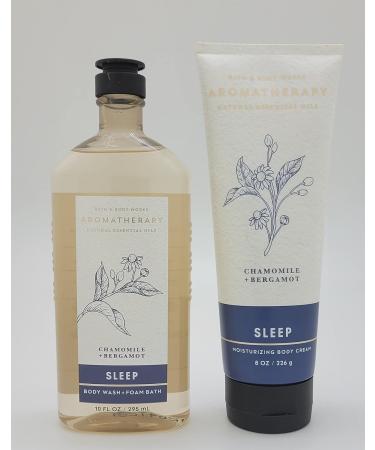 Bath & Body Works Aromatherapy: SLEEP Chamomile + Bergamot Body Wash & Foam Bath + Body Cream Bundle - 2 pc Full Size - Buy Online on GoSupps.com