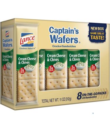 Lance Sandwich Crackers Captain's Wafers Cream Cheese and Chives 8 Ct Box - Buy Online on GoSupps.com