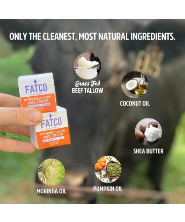 FATCO Organic Myrrhaculous Anti-Aging Face Cream with Tallow & Myrrh - Lavender + Myrrh (1 oz) | Natural Moisturizer for Youthful Skin - Buy Online on GoSupps.com