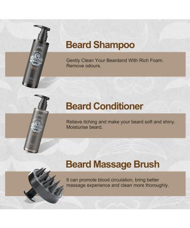 JVR Premium 3-in-1 Beard Care Set - Bartshampoo for Men Complete Beard Wash & Conditioner (2x200ML) | Perfect Bart Gift - Buy Online on GoSupps.com