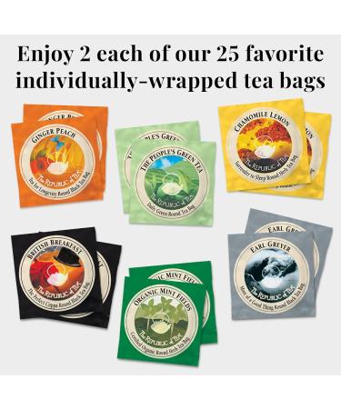 The Republic of Tea Premium Assortment of Teas & Herbs - 50 Tea Bags - Buy Online on GoSupps.com