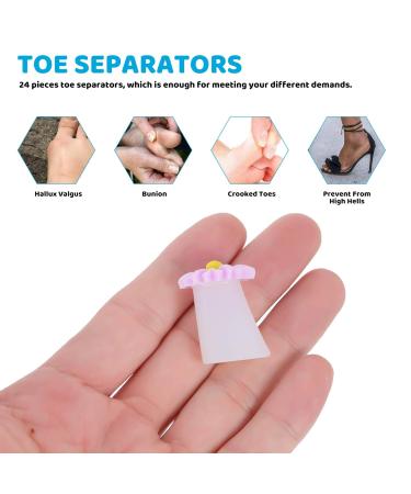Minkissy 24-Piece Silicone Toe Spreader & Nail Art Separator - Flower Pattern Toe Protection & Divider for Women | Perfect for Pedicure & Manicure - Buy Online on GoSupps.com