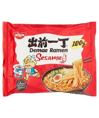 Nissin demae ramen-sesame single pack instant pasta of Japanese with sesame oil & Asian spices quickly & simple prepared Asian food (1 x 100 g)