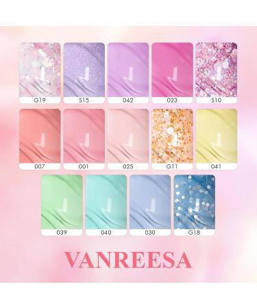 VANREESA Poly Nail Gel Kit 14 Colours Poly Nail Gel Kit Poly Nail Extension Gel Summer Colours Pink Purple Green Blue Gifts for Women - Buy Online on GoSupps.com