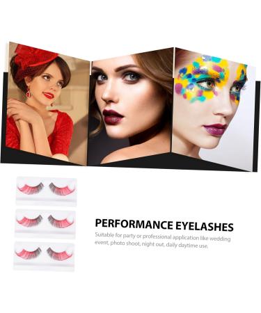 3Pairs halloween false eyelashes Eye Lashes Extension for Halloween Artificial Eyelashes fake lash false eyelashes magnetic Makeup Eyelash Miss multicolor decorate imported fiber - Buy Online on GoSupps.com