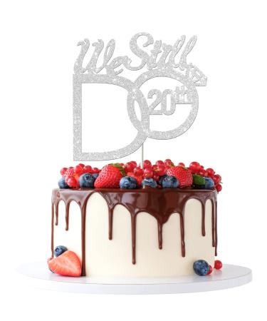 Tenhaisi Silver We Still Do 20th Cake Topper - 20th Vow Renewal - 20th Wedding Anniversary / 20 Years Anniversary Party Decoration
