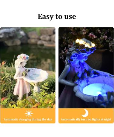 Solar Fairy Statue Solar Fairy Garden Ornaments Outdoor Solar Lights Fairy Figurine Resin Angel Garden Ornaments Solar Lights Fairy Figurine - Buy Online on GoSupps.com