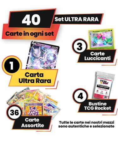 Ultra Rare Set: 40 Original Italian Pok mon Cards + 3 Shiny Cards - Guaranteed V Vmax EX GX Legendary | TCG Rocket - Buy Online on GoSupps.com