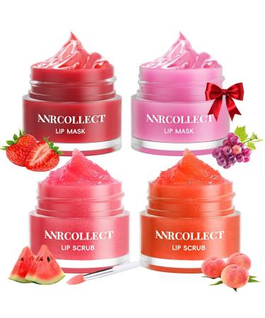 ANRCOLLEC Gommage Levre & Lip Blam - soins pour les l vres Kits de cuidado labial con exfoliante labial y mascarilla labial para dormir set de hidrataci n labial para labios secos pack de 4 unidades