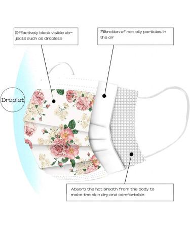 Lulupi 10-Piece Elegant Floral Adult Face Masks | Breathable One-Way Mouth & Nose Protection for Women - Buy Online on GoSupps.com