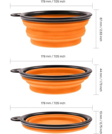 PhoneNatic Foldable Silicone Dog Bowl - XL Travel Bowl for Dogs & Cats - 1000ml Orange with Carabiner - Buy Online on GoSupps.com