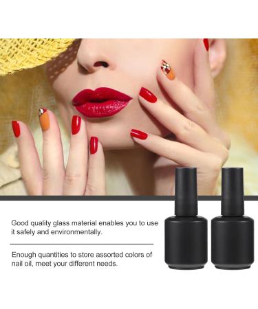 Lot de 10 Flacons de Gel pour Ongles Vides 15 Ml Verre Mat Noir Pinceau pour Manucure Professionnelle Usage Salon et Usage Personnel - Buy Online on GoSupps.com