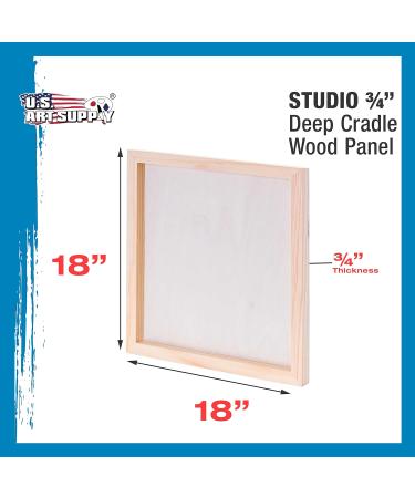 U.S. Art Supply 18x18 Birch Wood Paint Pouring Panel Boards Studio 3/4 Deep Cradle (Pack of 2) - Artist Wooden Wall Canvases - Buy Online on GoSupps.com