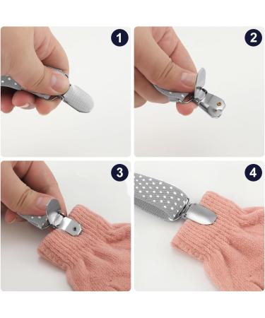 PEUTIER 4pcs Stainless Steel Mitten & Hat Clips - Winter Glove Holder for Toddlers, Kids, Adults - Gray - Buy Online on GoSupps.com