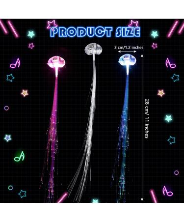100 Pack LED Light Up Fiber Optic Hair Clips - Multicolor Changing Hair Barrettes for Parties & Events - Buy Online on GoSupps.com