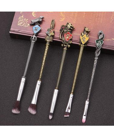 Harry Potter Makeup Brush Set with Bag - Wizard Wall Collection for Foundation Eyeliner Eyeshadow & More | Soft Gold Brushes for Beauty - Buy Online on GoSupps.com