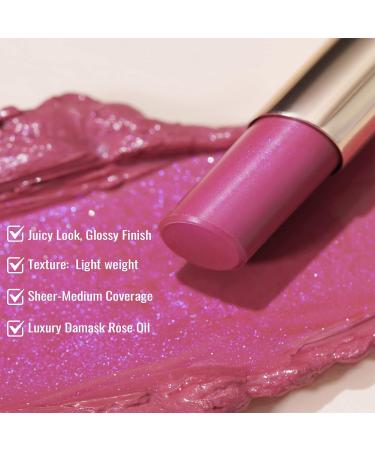 Oulac 2-in-1 Shimmering Lipstick & Lip Balm - Vegan Pink Lip Care for Hydrated Juicy Shiny Lips - S04 Angel - Buy Online on GoSupps.com