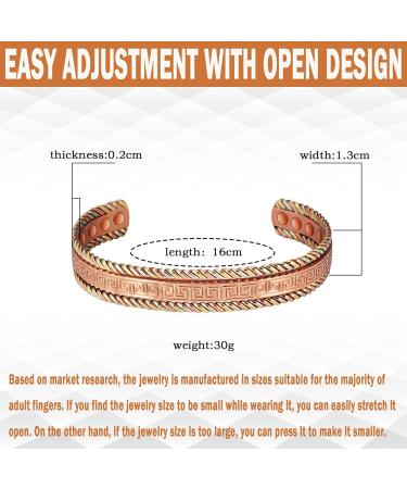 Enercoppex Adjustable Magnetic Copper Bracelet - 8 Powerful 3500 Gauss Magnets for Wellness & Balance | Effective Therapy in Silver - Buy Online on GoSupps.com