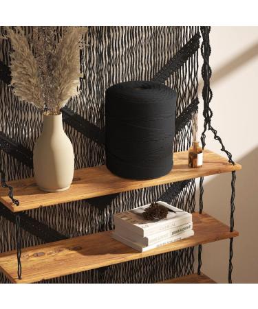 ZUEXT 4mm x 500m Black Macrame Cotton Cord - Handmade Braided Rope for Wall Hanging, Weaving, Tapestry - Craft DIY Supplies - Buy Online on GoSupps.com