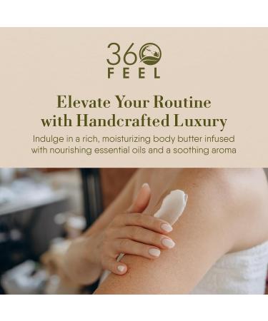 360Feel Lavender Patchouli Body Butter - Nourishing and Hydrating Shea Body Butter with a Gentle Formula - Handmade with Essential Oils - Creamy Formula for Daily Use - Zero Harsh Additives - 8 Ounce - Buy Online on GoSupps.com