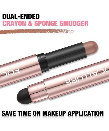 FOCALLURE No Crease Eyeshadow Stick | Creamy Matte & Shimmer Pencil | Smudge-proof & Waterproof | 12 Fresh-Picked Shades - Buy Online on GoSupps.com