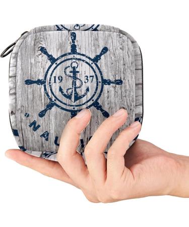 Navy Bathroom Anchor Sanitary Napkin Storage - Period Pocket for Women & Teen Girls | Menstrual Cup Bag - Buy Online on GoSupps.com