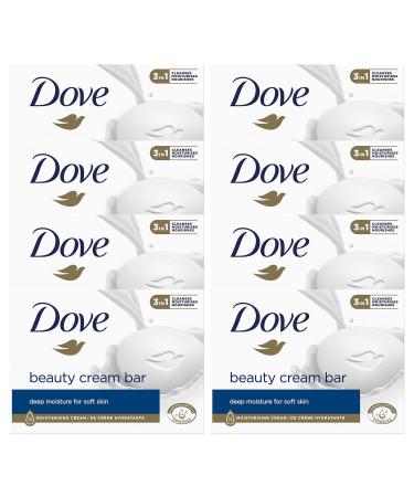 Dove Orginal Beauty Cream Bar 3 in 1 Cleanses Moisturises and Nourishes Sulphate-Free Bath Soap for Soft and Smooth Skin Suitable for Daily Use 8x90g 11.25 g (Pack of 8)