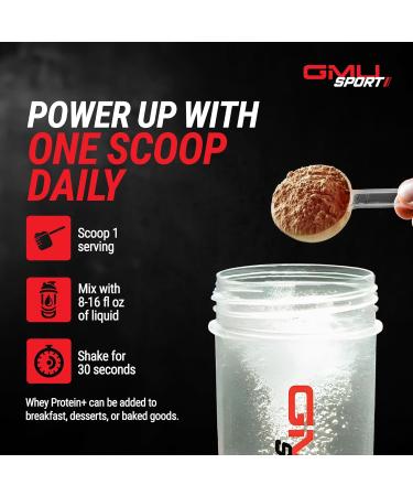 GMU SPORT - Whey Protein+ 28 Servings - No Filler Whey Protein Powder for Women and Men - Low-Calorie Sugar-Free Fast-Absorbing Protein Supplement for Muscle Growth & Recovery Double Chocolate - Buy Online on GoSupps.com