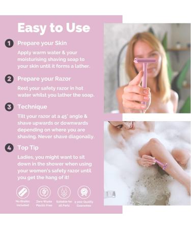 Jungle Culture Safety Razor for Women & Men in Pink Reusable Metal Razor No Blades Included - Fits All Double Edge Blades Eco Friendly Razor & Shaving Guide One Blade Razor for Body & Face - Buy Online on GoSupps.com
