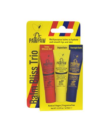 Dr. PawPaw Mini Balm Bliss Trio - Lip Balm and Mask Giftset - Moisturizing with Natural Peptides for Smooth Plumped Results - 3 pc