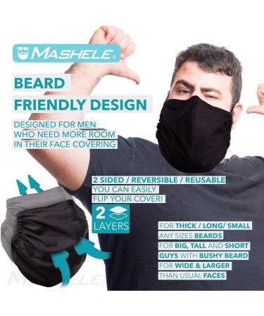 Fashion Face & Beard Cover - Extra Large Reusable Reversible for Bearded Men - Olive Green - Buy Online on GoSupps.com