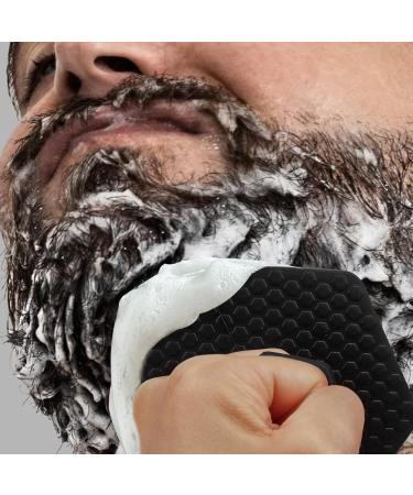 Linkidea Silicone Beard Scrubber | Facial Exfoliator & Deep Cleansing Beard Brush for Men - Black - Buy Online on GoSupps.com