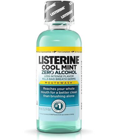 Listerine Cool Mint Zero Alcohol Mouthwash Travel Size 3.2oz (95ml) - Pack of 2 - Buy Online on GoSupps.com