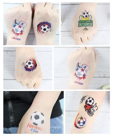 Soccer Temporary Tattoo for Kids - 20 Water Transfer Fake Tattoos - DIY Soccer Party Favors and Supplies - Buy Online on GoSupps.com