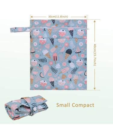2Pcs Waterproof Cloth Diaper Wet Dry Bags with Two Zippered Pockets - Reusable & Washable for Travel, Beach, Stroller - Ideal for Dirty Gym Clothes, Wet Swimsuits, Toiletries - 01 Wb 2 - Buy Online on GoSupps.com