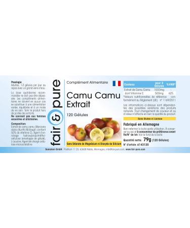 Fair & Pure - extrait de Camu Camu - 50% de vitamine C naturelle - 120 g lules - Buy Online on GoSupps.com