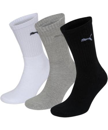 Puma Socks Quarter 3P 43-46 White / Grey / Black
