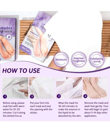 Foot Peel Mask Lavender Foot Mask Foot Mask for Baby Soft Skin Remove Dead Skin Mask Gel for Men and Women Feet Peeling Mask Exfoliating Foot Masks Remove Hard Skin - Buy Online on GoSupps.com