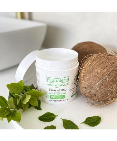  Evoluderm EVOLUDERM - Coconut Rain Detox Hair Mask - 500ml - 99% Natural Origin - Vegan - Made in France - Buy Online on GoSupps.com