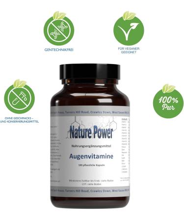 Eye Vitamins for Normal Eyesight - 100 Additive-Free Vegetarian Capsules - Nature Power - GMO-Free & Brown Glass Packaging - Buy Online on GoSupps.com
