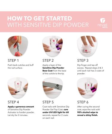 Revel Nail Sensitive Dip Powder Liquid Set - Hema Free Base Coat Activator & Gel Top Coat for Sensitive Nails | International Shipping - Buy Online on GoSupps.com