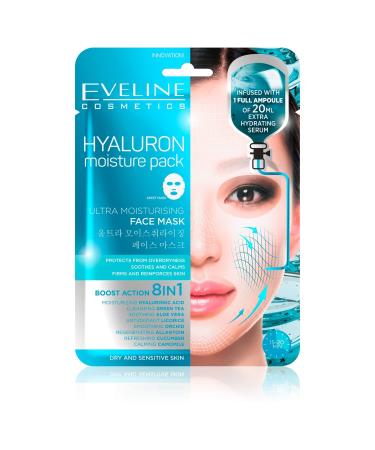 Eveline Cosmetics Cloth Mask with Hyaluronic Acid 8-in-1
