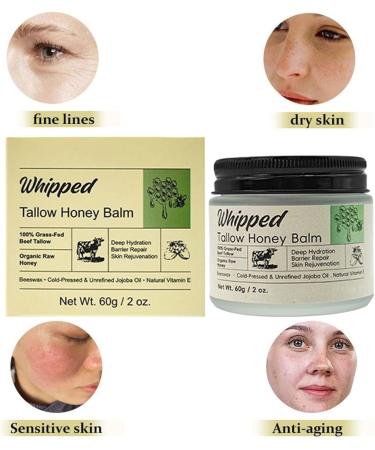 Beef Tallow Cream balm with natural honey contains jojoba oil and vitamin E for face and body 60 g - Buy Online on GoSupps.com