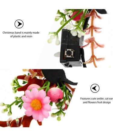 Amosfun Christmas Reindeer Headband Light Up Xmas Hair Hoop Antler Flower Xmas Party Headdress for Kids Adults Christmas Holiday Party Favors - Buy Online on GoSupps.com
